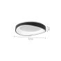 InLight Πλαφονιέρα οροφής LED 72W 3CCT by tuya από μαύρο μέταλλο και λευκό ακρυλικό D:52cm 42033-Black